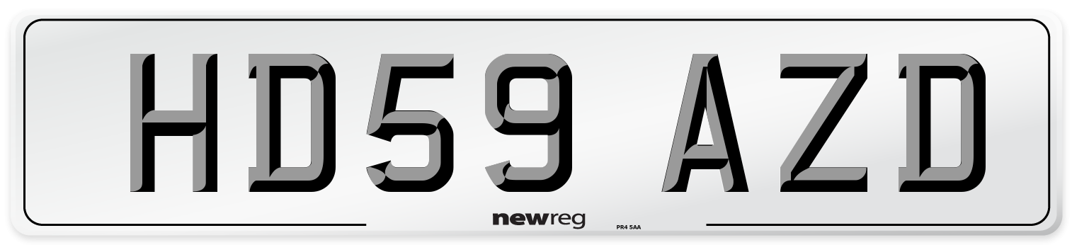 HD59 AZD Number Plate from New Reg